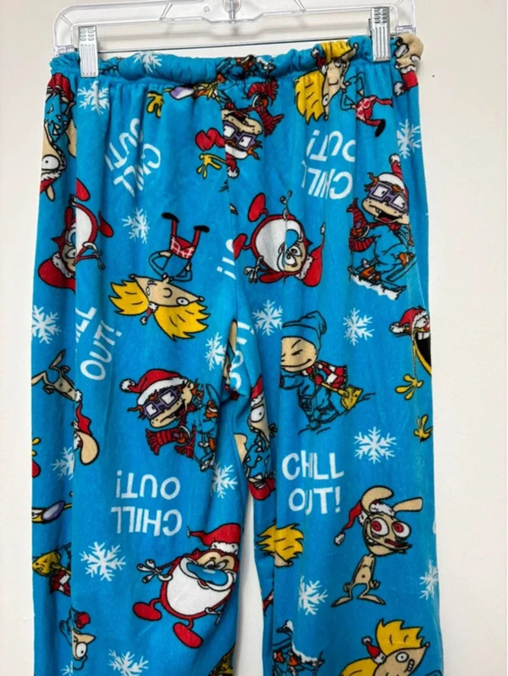Nickelodeon Christmas Pajama Pants Medium Rugrats Hey Arnold Plush Holiday